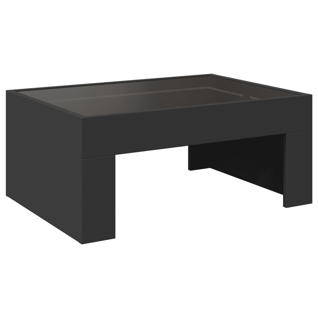 vidaXL Mesa de centro con Infinity LED negro 70x50x30 cm