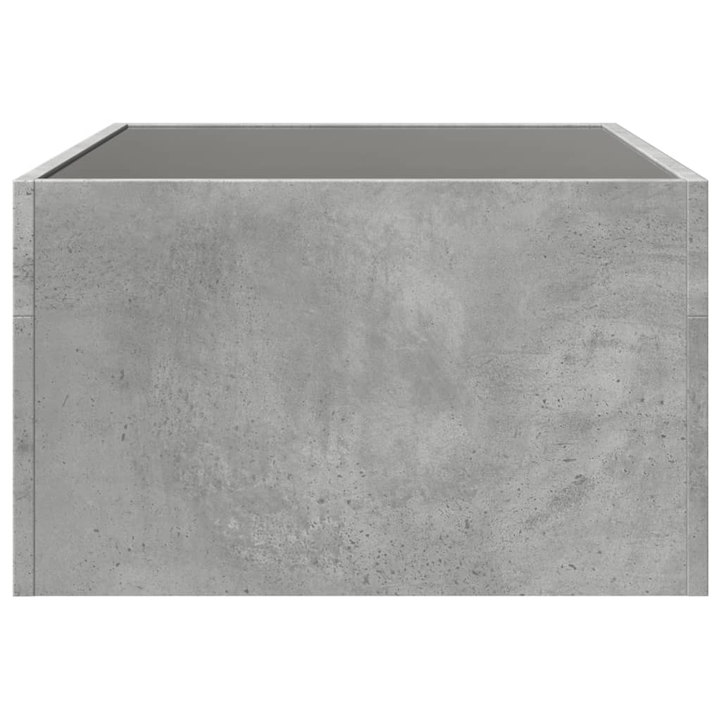 vidaXL Mesa de centro con Infinity LED gris hormigón 70x50x30 cm