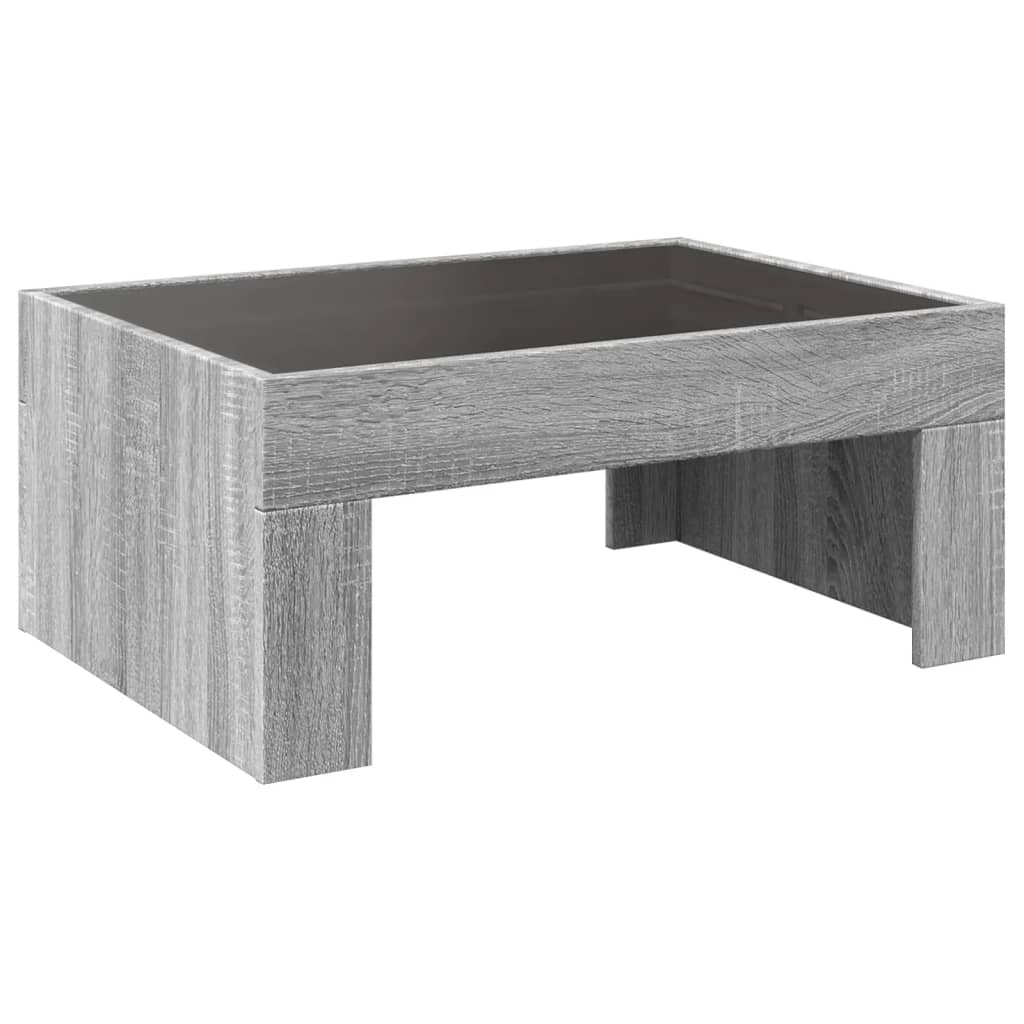 vidaXL Mesa de centro con Infinity LED gris Sonoma 70x50x30 cm