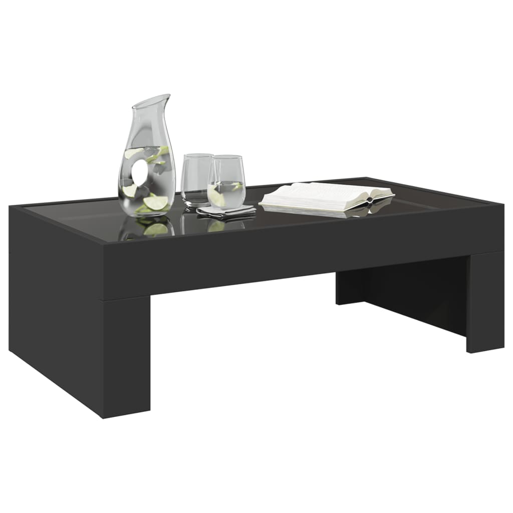 vidaXL Mesa de centro con Infinity LED negro 90x50x30 cm