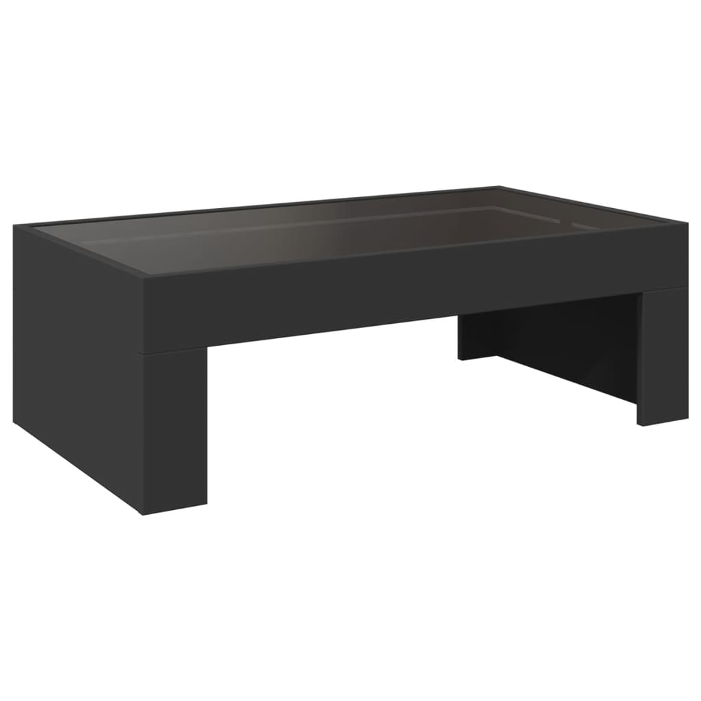 vidaXL Mesa de centro con Infinity LED negro 90x50x30 cm