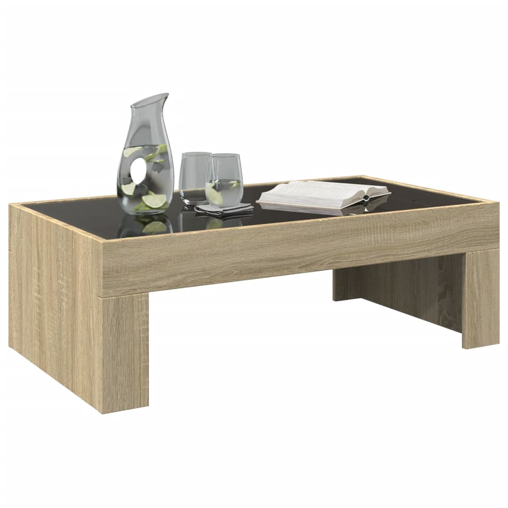 vidaXL Mesa de centro con Infinity LED roble Sonoma 90x50x30 cm