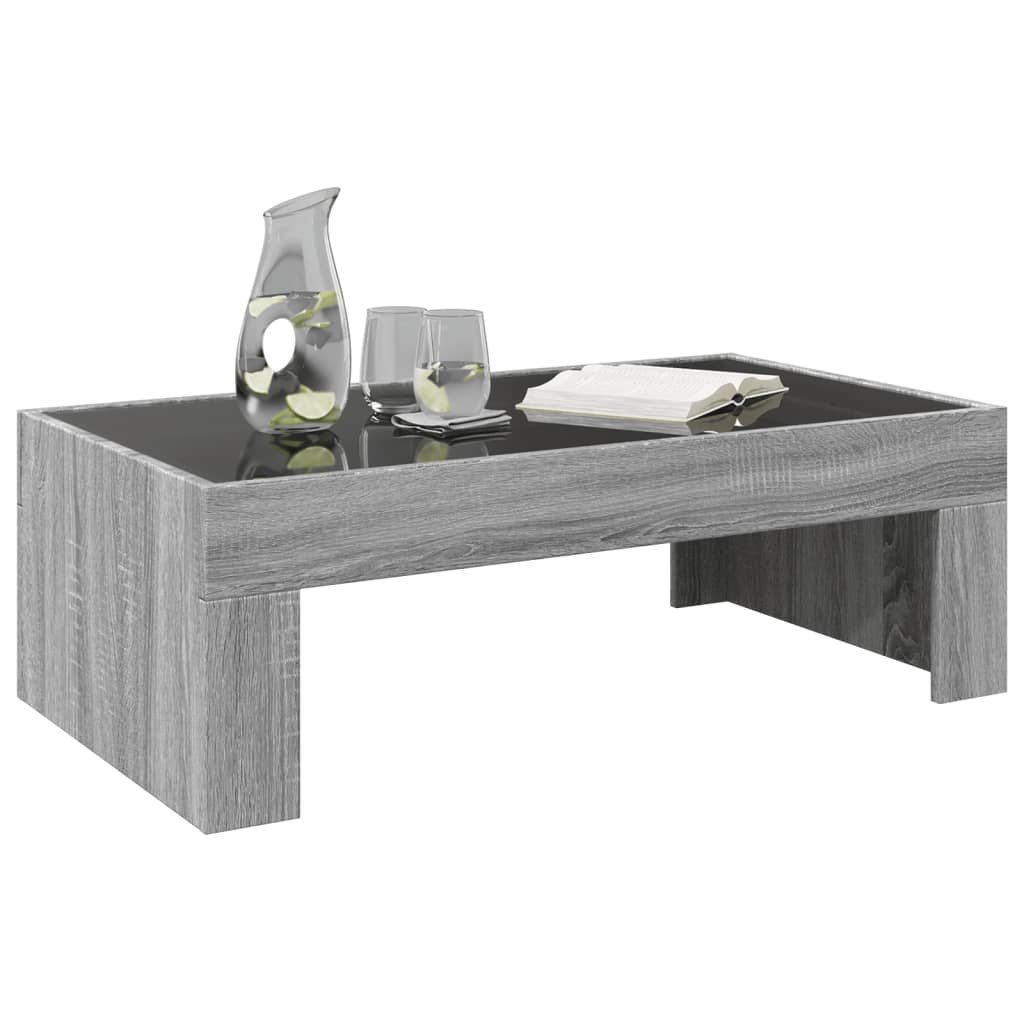 vidaXL Mesa de centro con Infinity LED gris Sonoma 90x50x30 cm