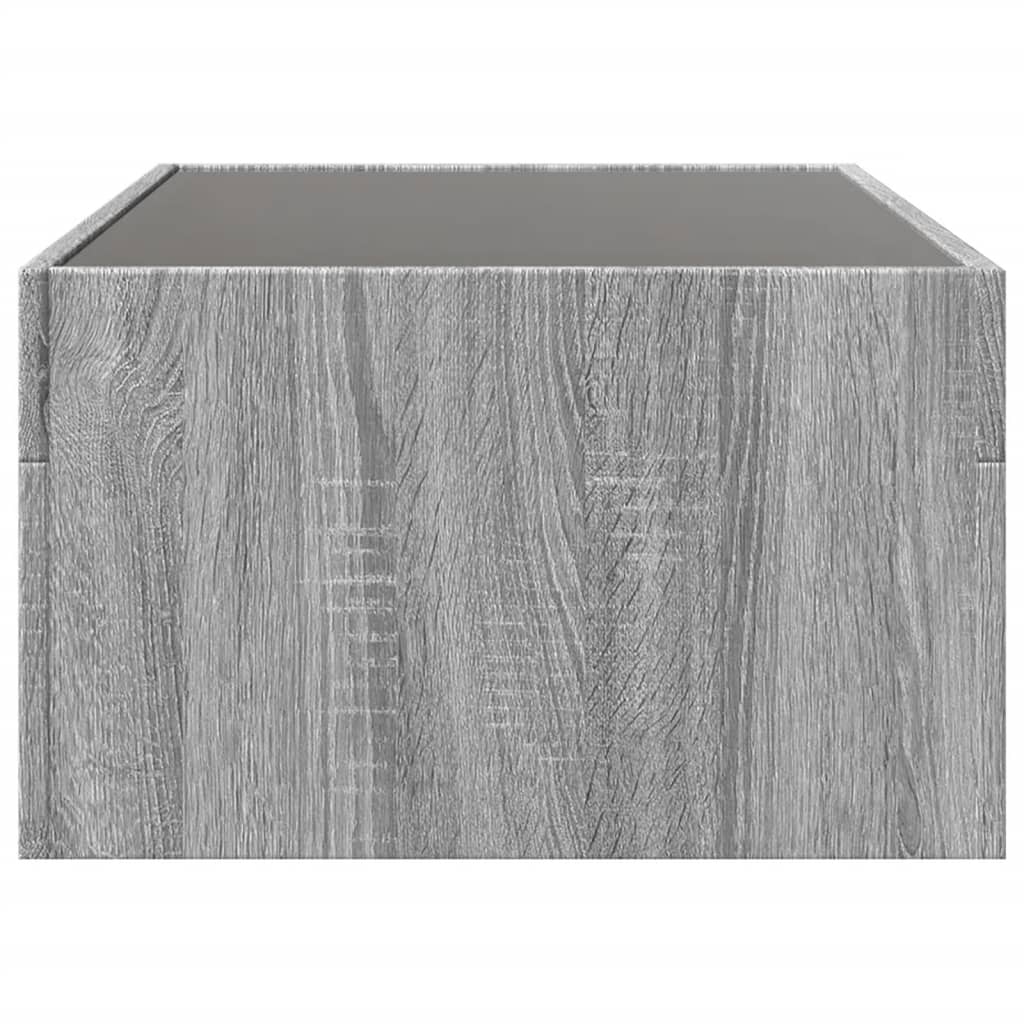 vidaXL Mesa de centro con Infinity LED gris Sonoma 90x50x30 cm