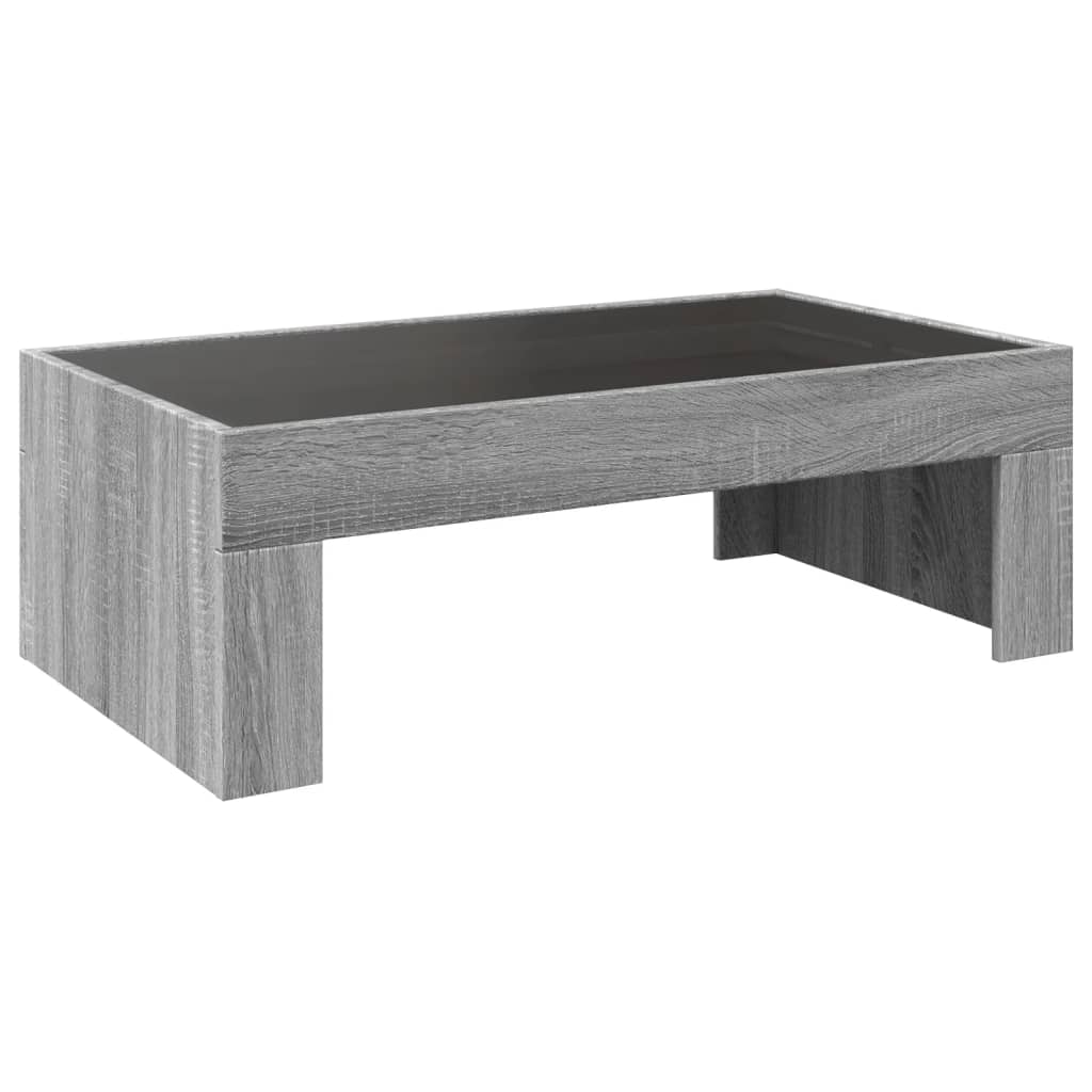 vidaXL Mesa de centro con Infinity LED gris Sonoma 90x50x30 cm