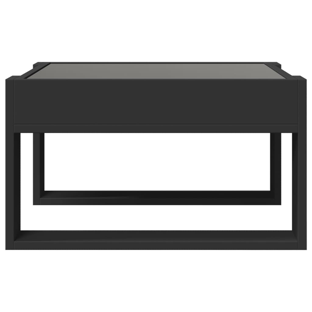 vidaXL Mesa de centro con Infinity LED negro 50x53x30 cm