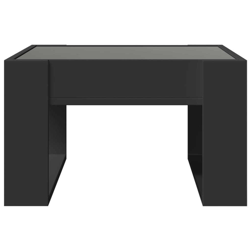 vidaXL Mesa de centro con Infinity LED negro 50x53x30 cm