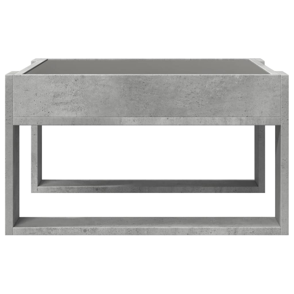 vidaXL Mesa de centro con Infinity LED gris hormigón 50x53x30 cm