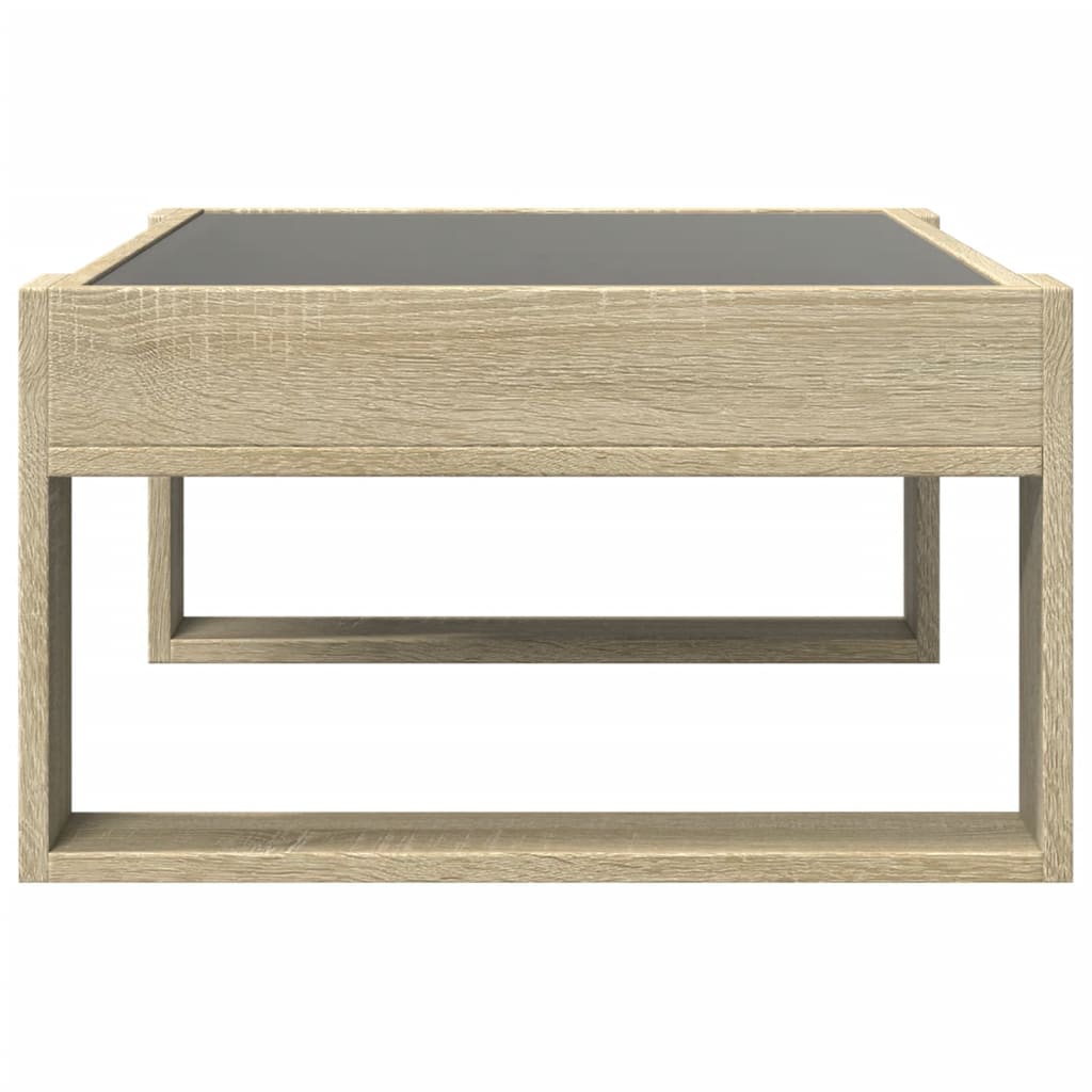 vidaXL Mesa de centro con Infinity LED roble Sonoma 70x53x30 cm