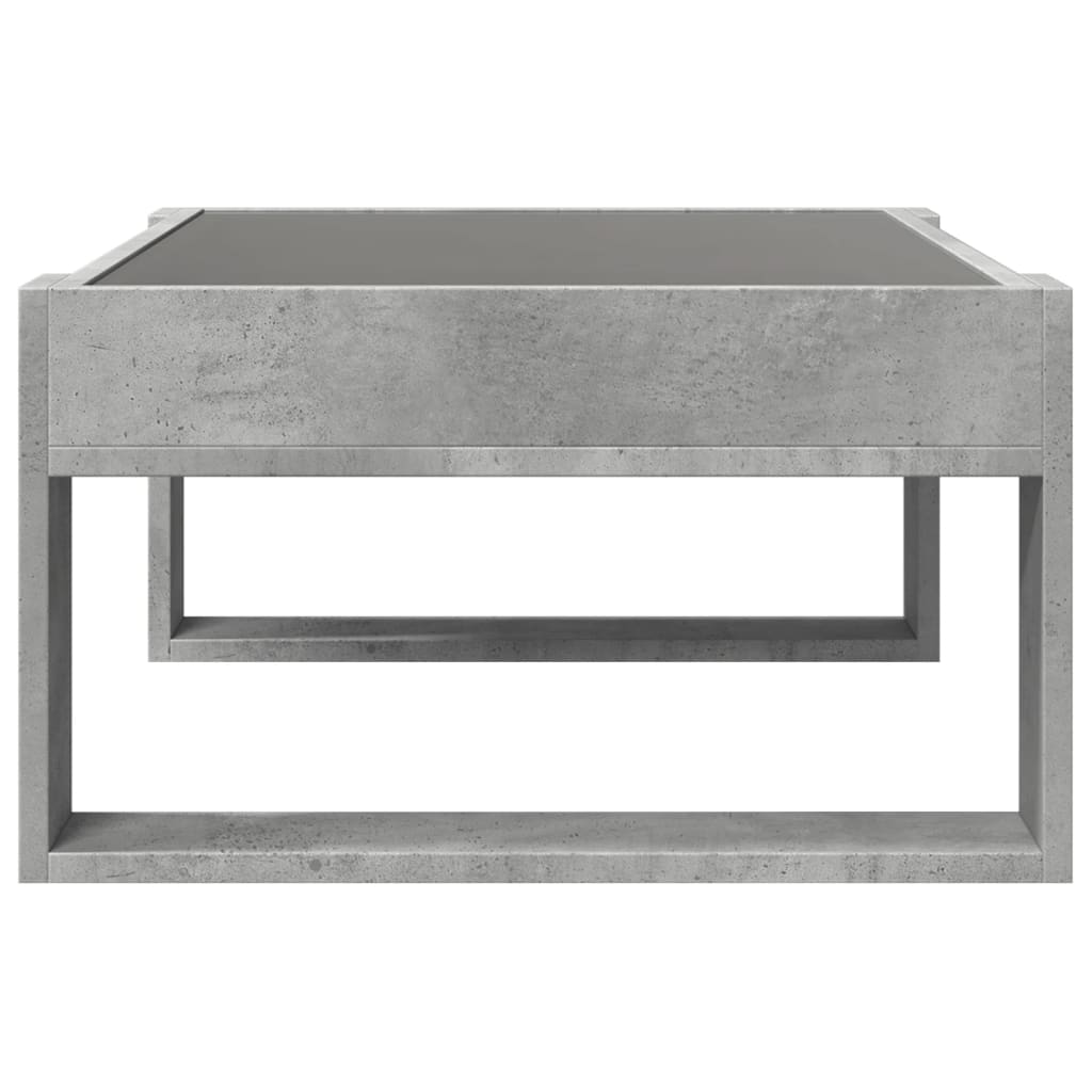 vidaXL Mesa de centro con Infinity LED gris hormigón 70x53x30 cm