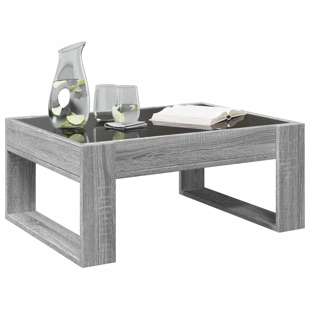 vidaXL Mesa de centro con Infinity LED gris Sonoma 70x53x30 cm