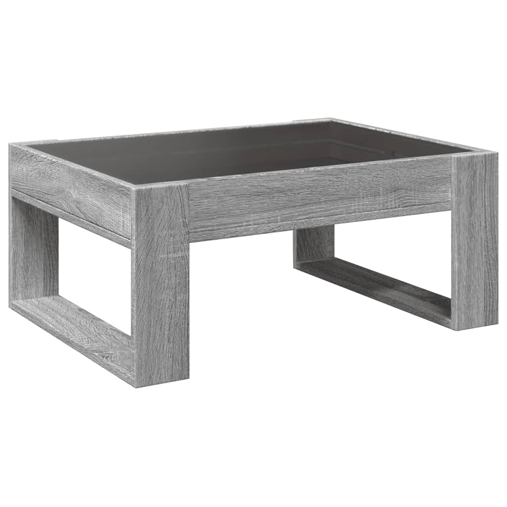 vidaXL Mesa de centro con Infinity LED gris Sonoma 70x53x30 cm