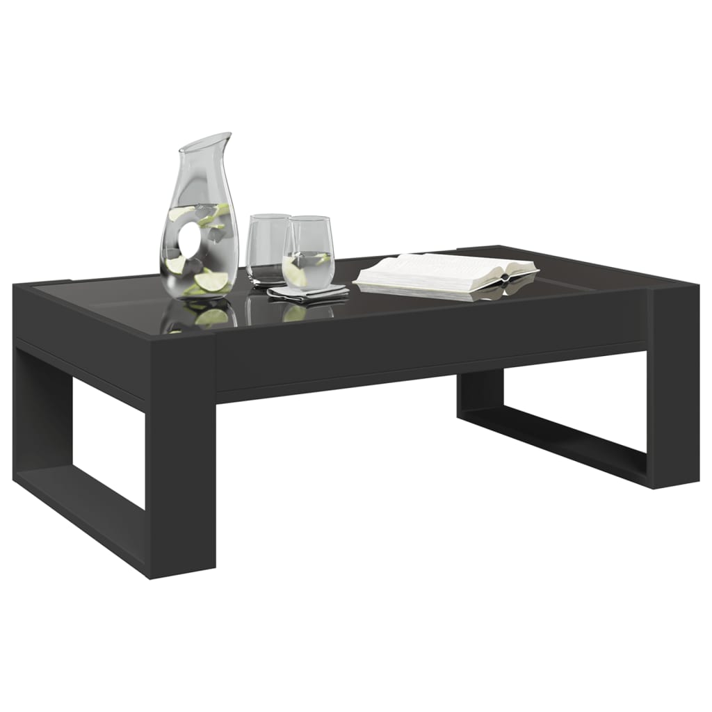 vidaXL Mesa de centro con Infinity LED negro 90x53x30 cm