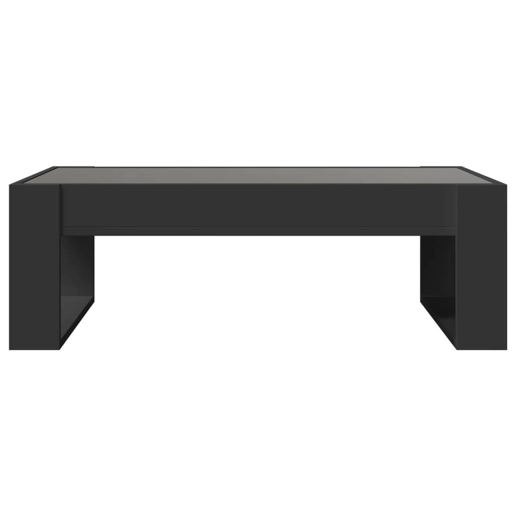 vidaXL Mesa de centro con Infinity LED negro 90x53x30 cm