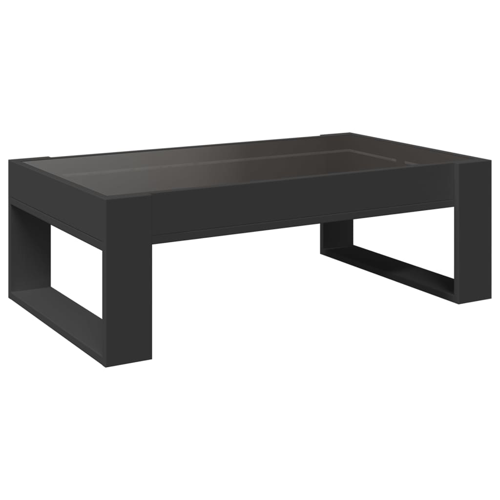 vidaXL Mesa de centro con Infinity LED negro 90x53x30 cm