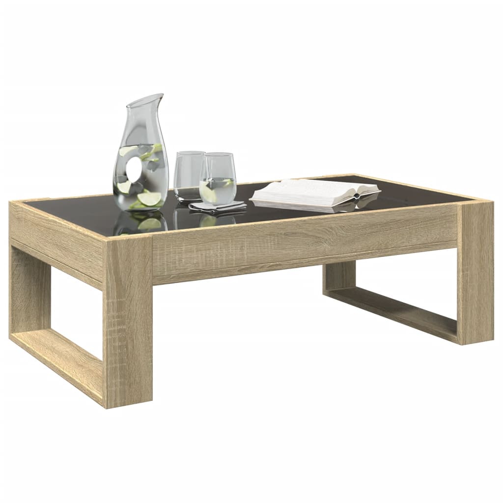 vidaXL Mesa de centro con Infinity LED roble Sonoma 90x53x30 cm