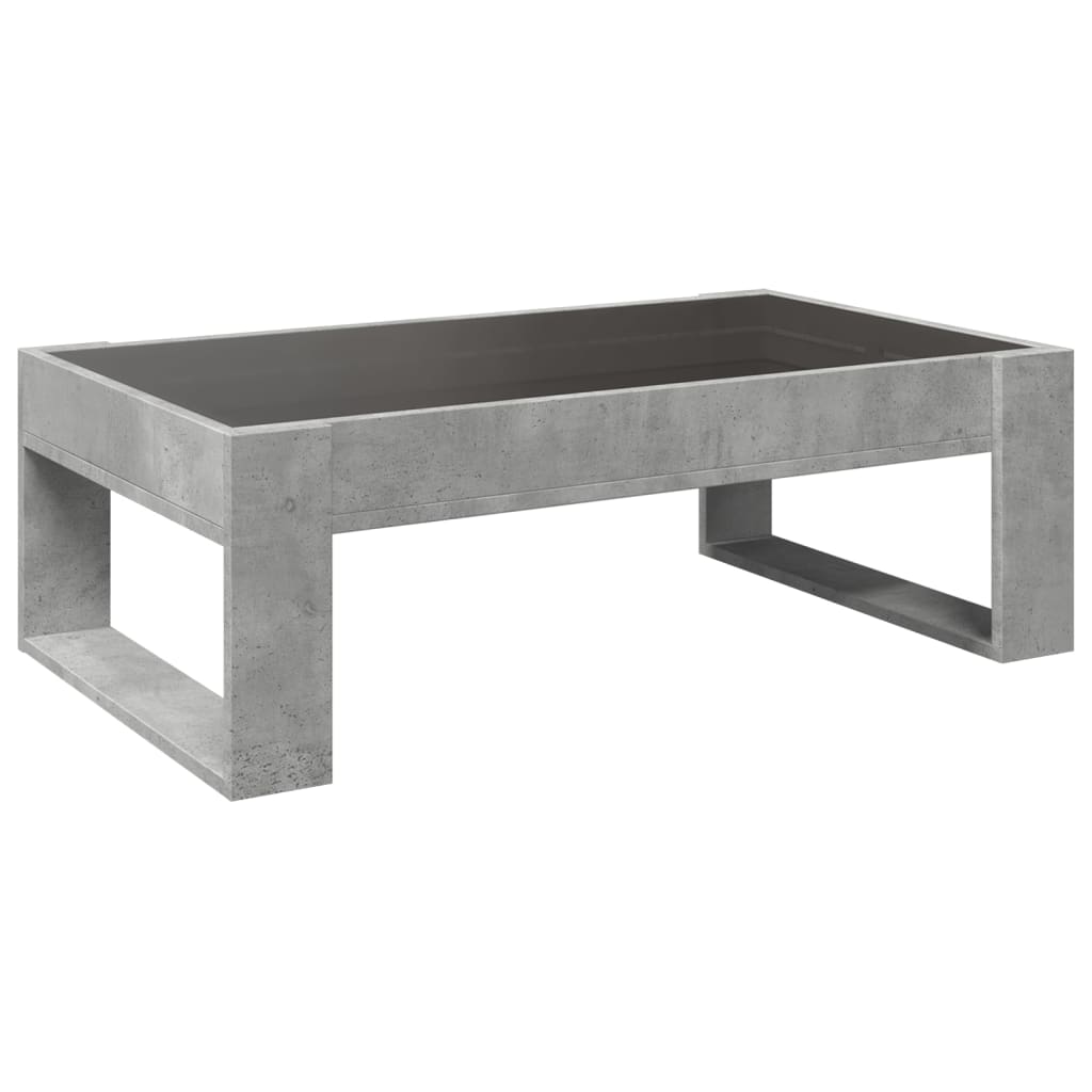 vidaXL Mesa de centro con Infinity LED gris hormigón 90x53x30 cm