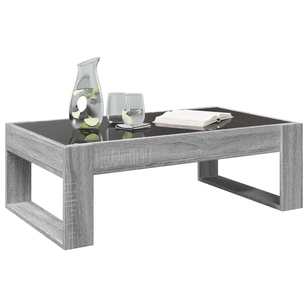 vidaXL Mesa de centro con Infinity LED gris Sonoma 90x53x30 cm