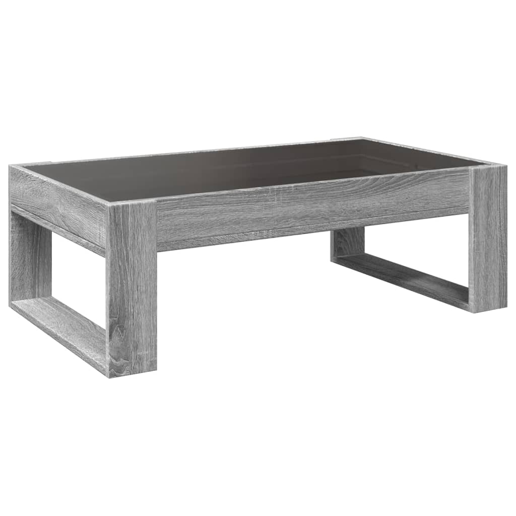 vidaXL Mesa de centro con Infinity LED gris Sonoma 90x53x30 cm