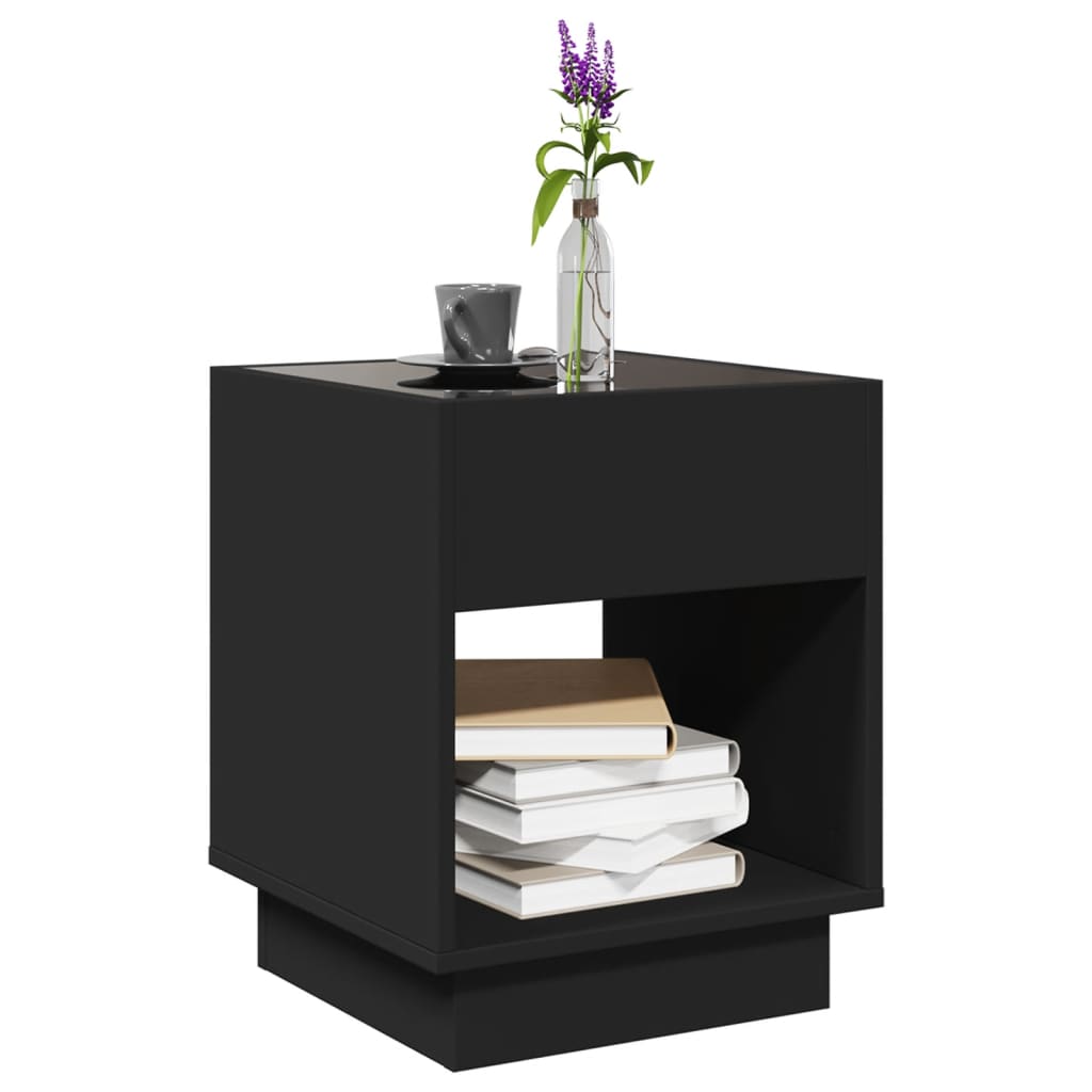 vidaXL Mesa de centro con Infinity LED negro 40x40x50 cm