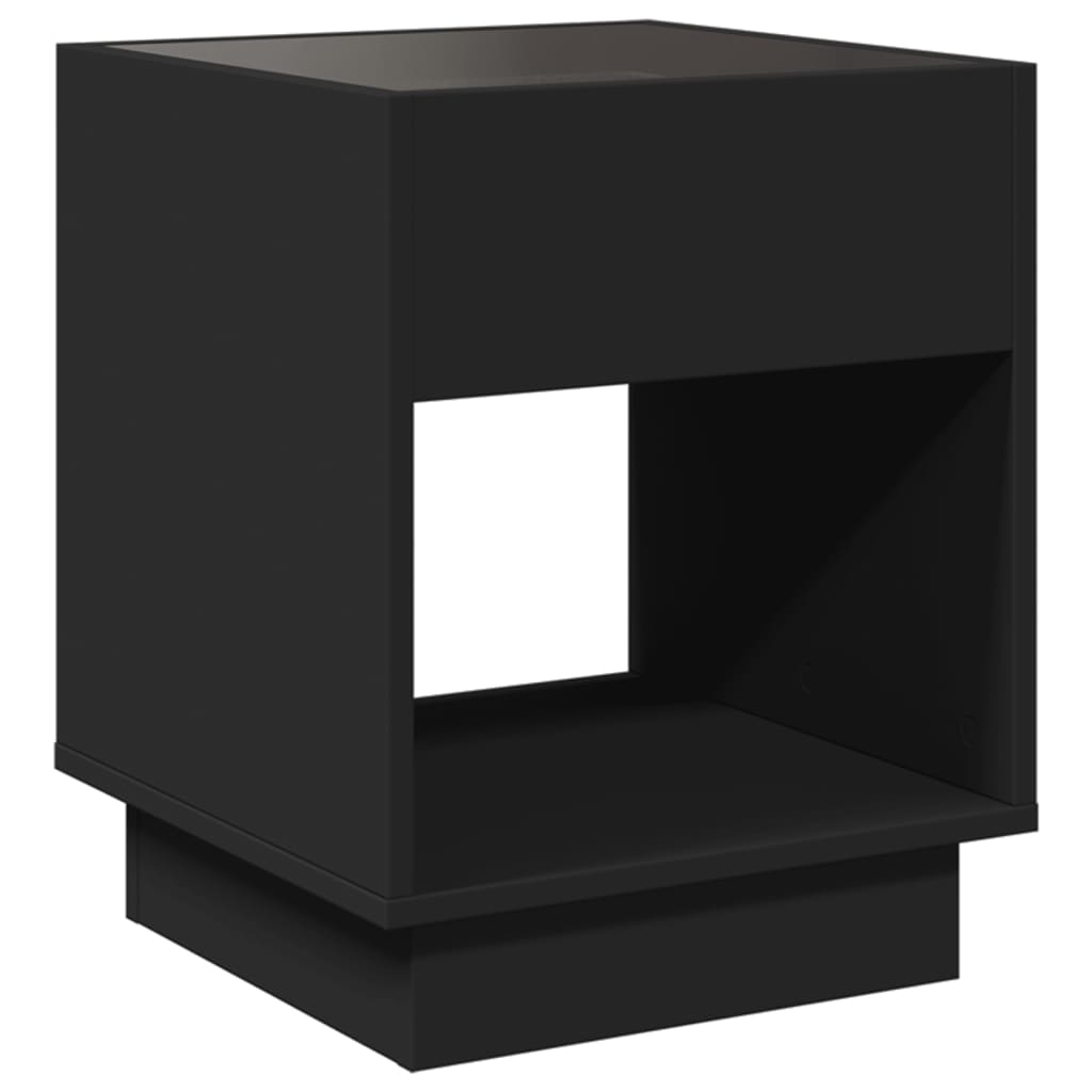 vidaXL Mesa de centro con Infinity LED negro 40x40x50 cm