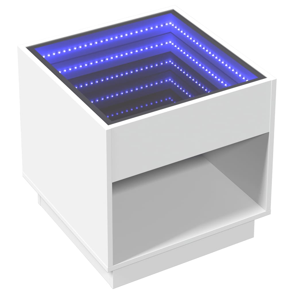 vidaXL Mesa de centro con Infinity LED blanco 50x50x50 cm