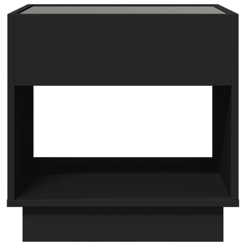 vidaXL Mesa de centro con Infinity LED negro 50x50x50 cm