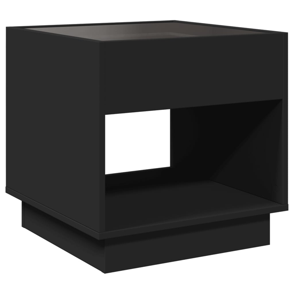 vidaXL Mesa de centro con Infinity LED negro 50x50x50 cm