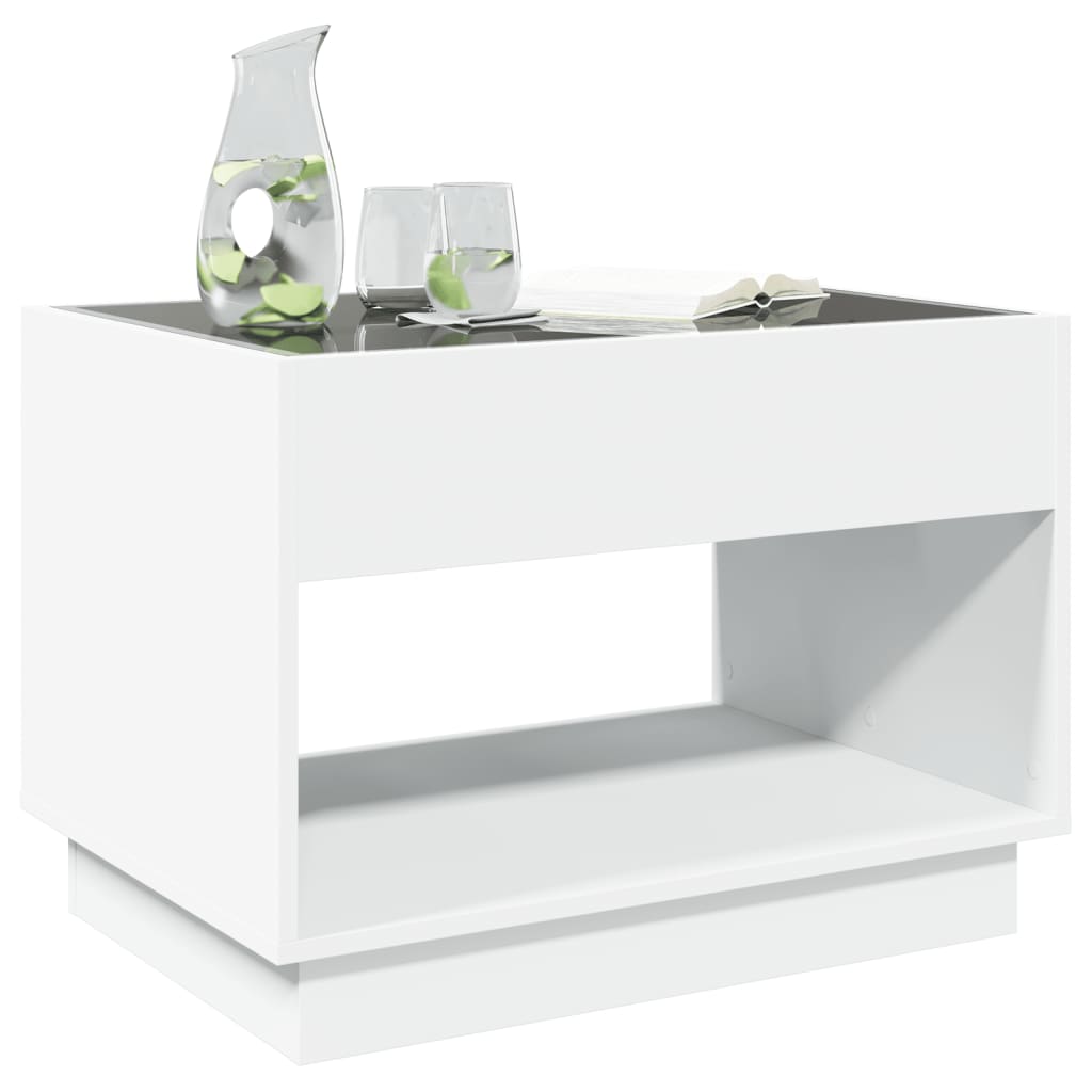 vidaXL Mesa de centro con Infinity LED blanco 70x50x50 cm