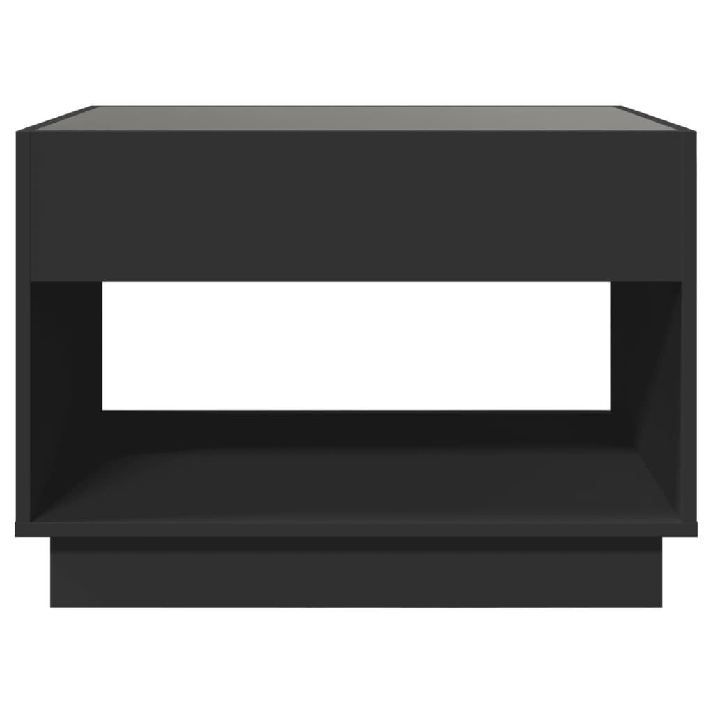 vidaXL Mesa de centro con Infinity LED negro 70x50x50 cm