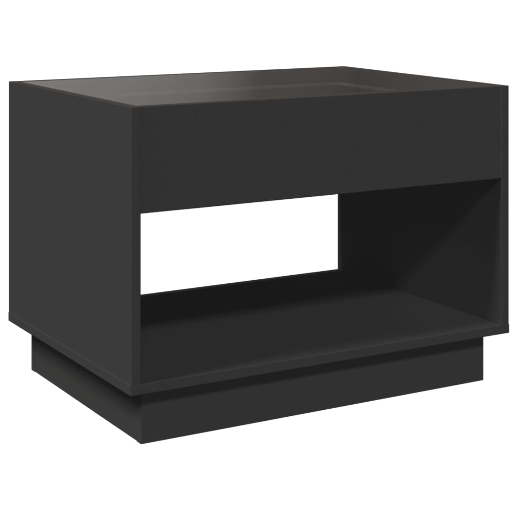 vidaXL Mesa de centro con Infinity LED negro 70x50x50 cm