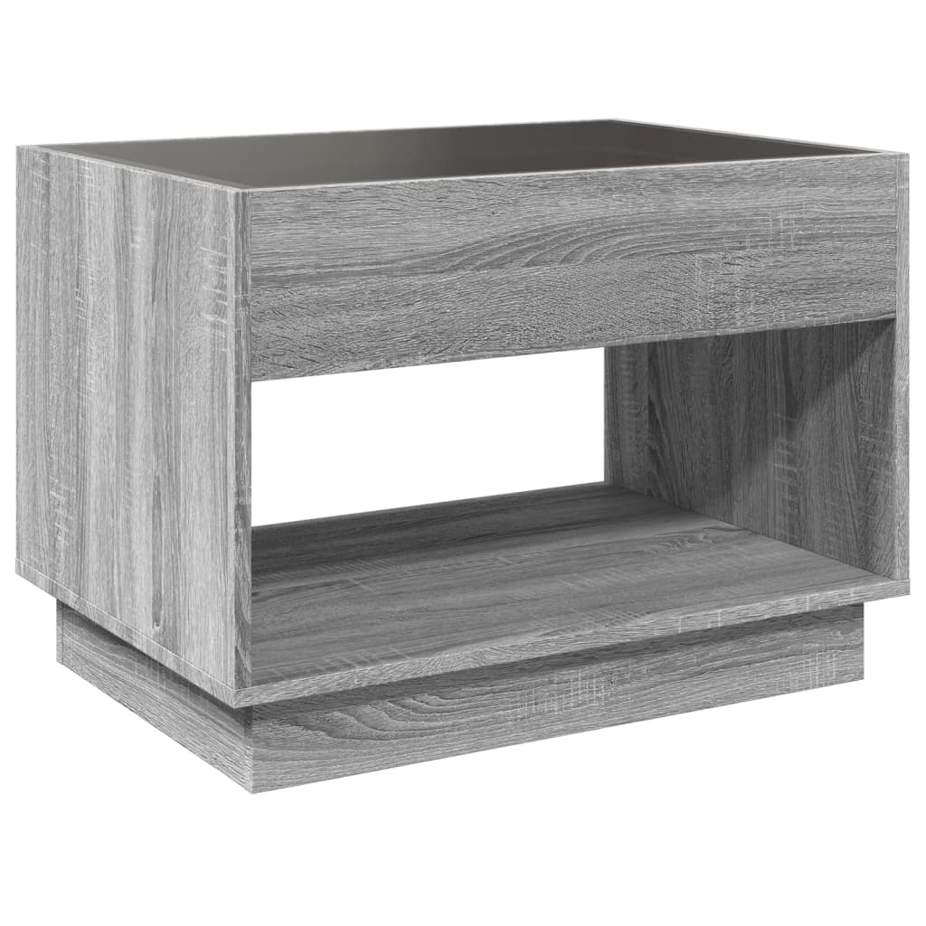 vidaXL Mesa de centro con Infinity LED gris Sonoma 70x50x50 cm