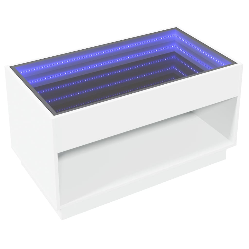 vidaXL Mesa de centro con Infinity LED blanco 90x50x50 cm