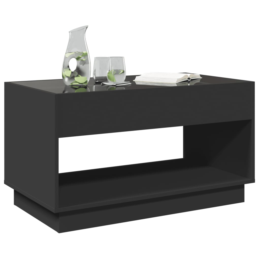 vidaXL Mesa de centro con Infinity LED negro 90x50x50 cm