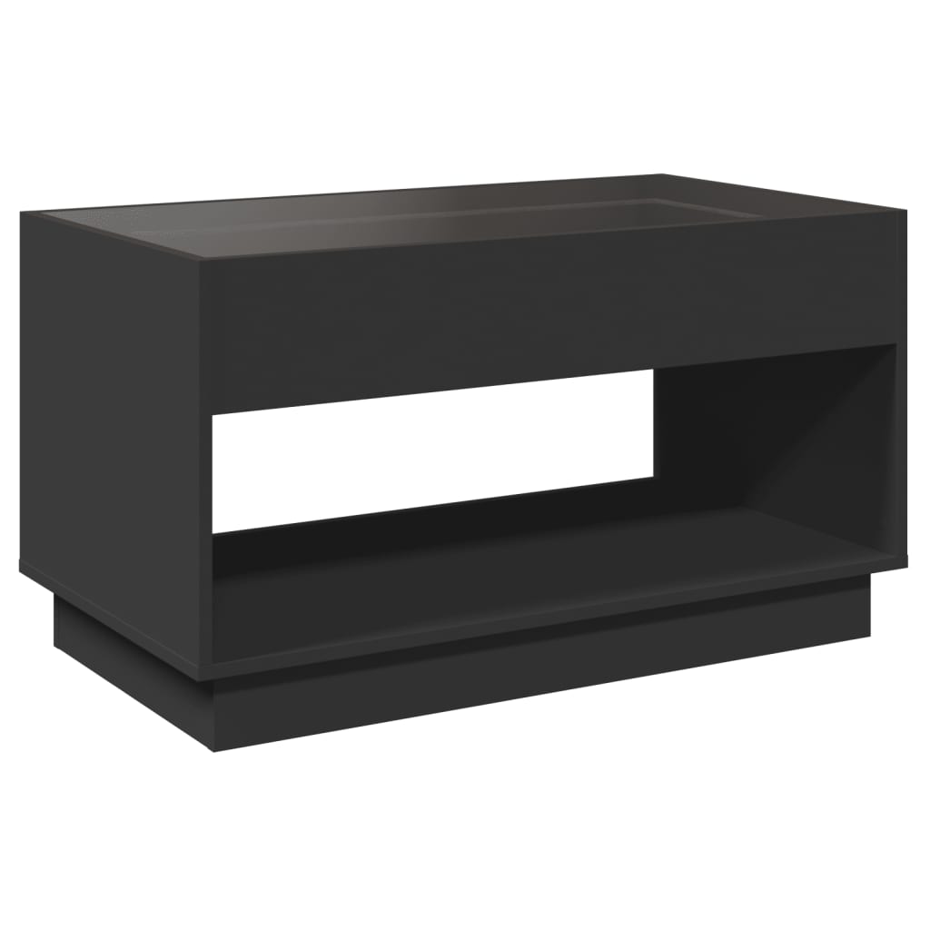 vidaXL Mesa de centro con Infinity LED negro 90x50x50 cm