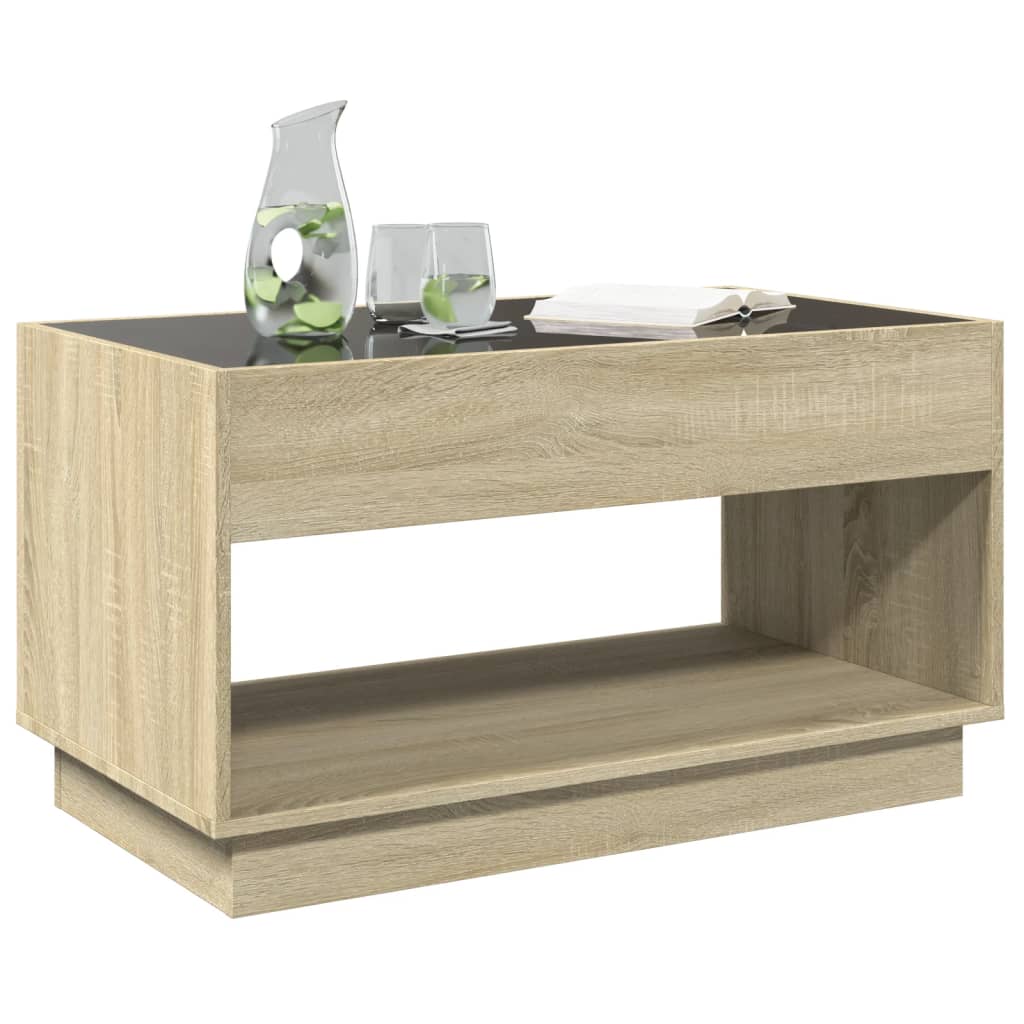 vidaXL Mesa de centro con Infinity LED roble Sonoma 90x50x50 cm