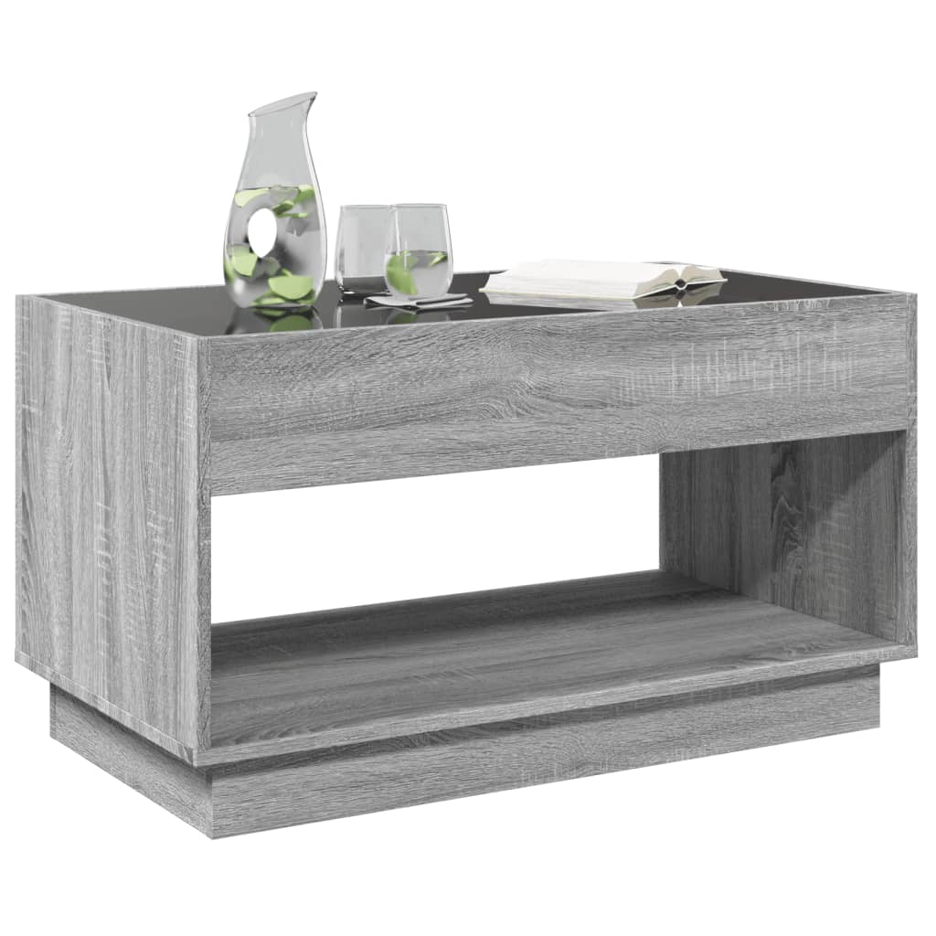 vidaXL Mesa de centro con Infinity LED gris Sonoma 90x50x50 cm