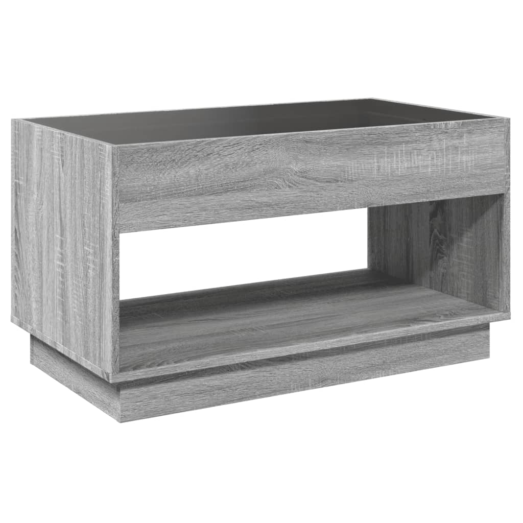 vidaXL Mesa de centro con Infinity LED gris Sonoma 90x50x50 cm