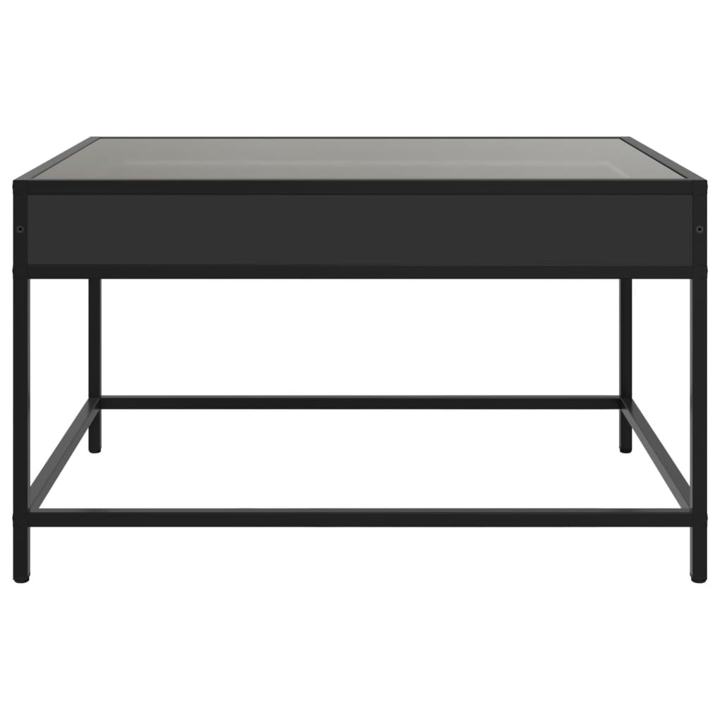 vidaXL Mesa de centro con Infinity LED negro 70x50x41 cm