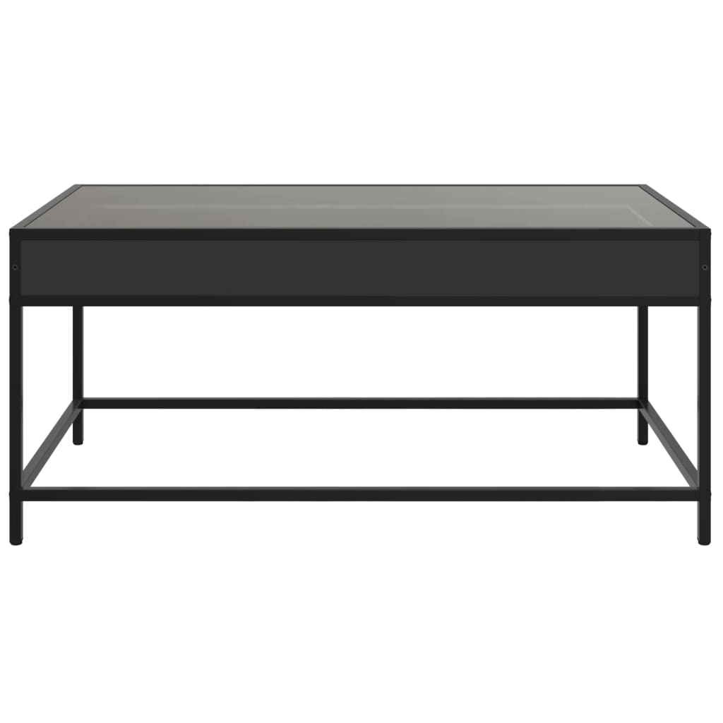 vidaXL Mesa de centro con Infinity LED negro 90x50x41 cm