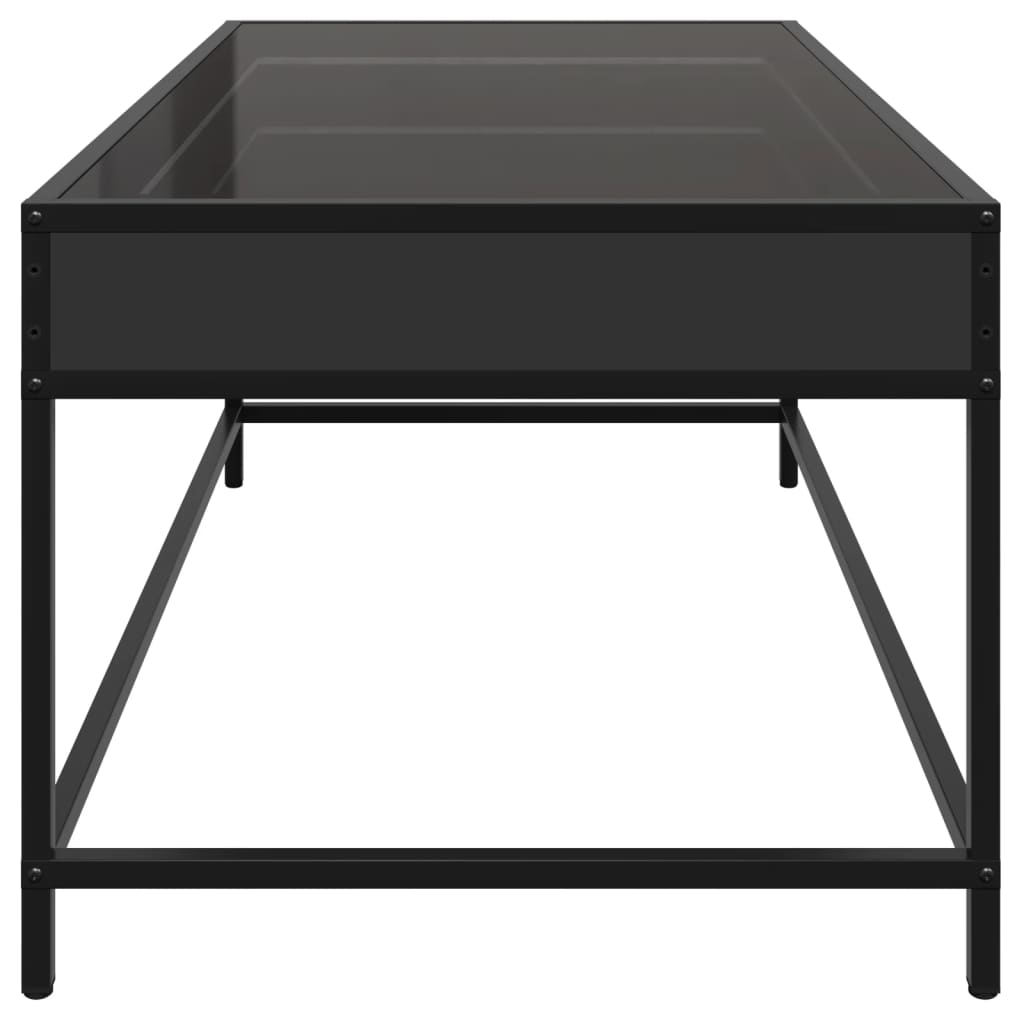 vidaXL Mesa de centro con Infinity LED negro 90x50x41 cm