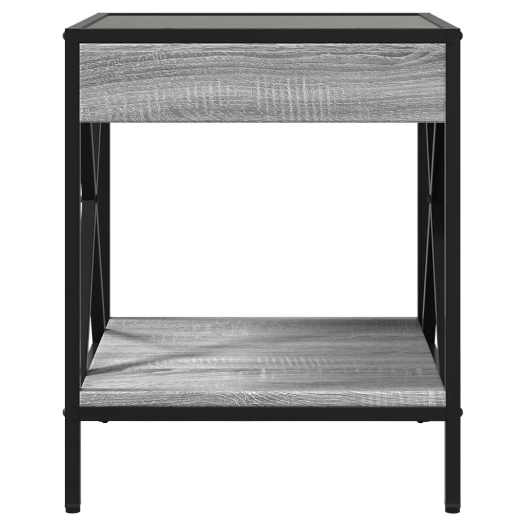 vidaXL Mesa de centro con Infinity LED gris Sonoma 40x40x49 cm