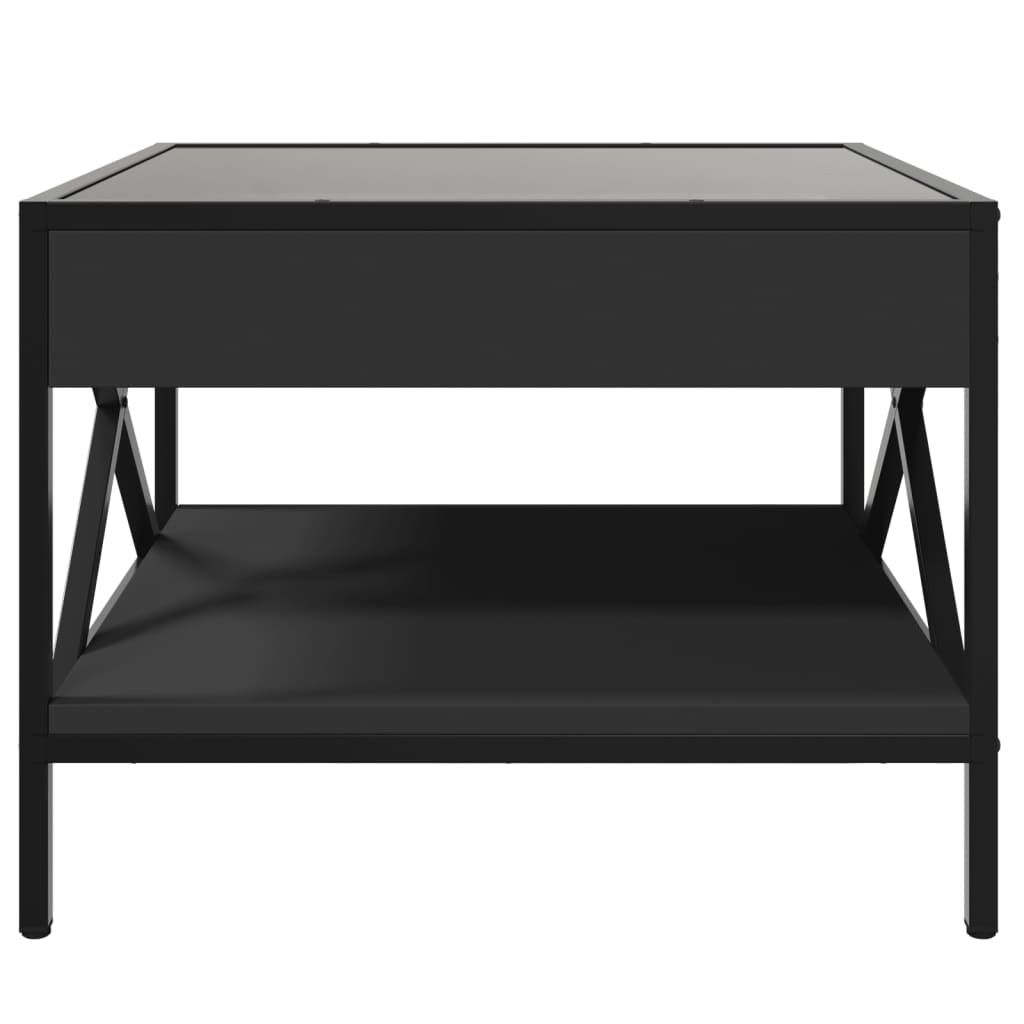 vidaXL Mesa de centro con Infinity LED negro 50x50x38 cm