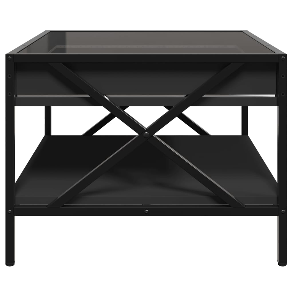 vidaXL Mesa de centro con Infinity LED negro 50x50x38 cm