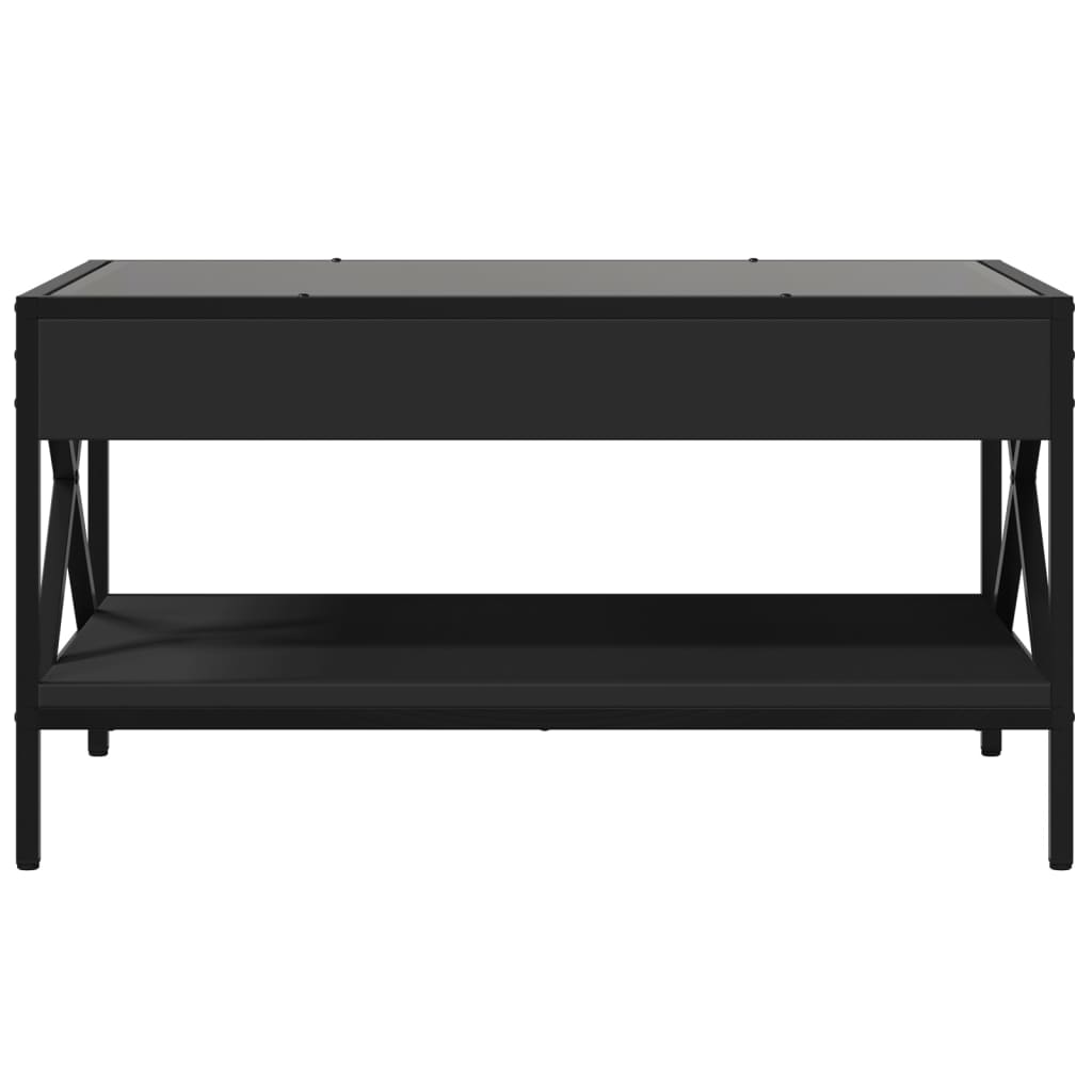 vidaXL Mesa de centro con Infinity LED negro 70x50x38 cm