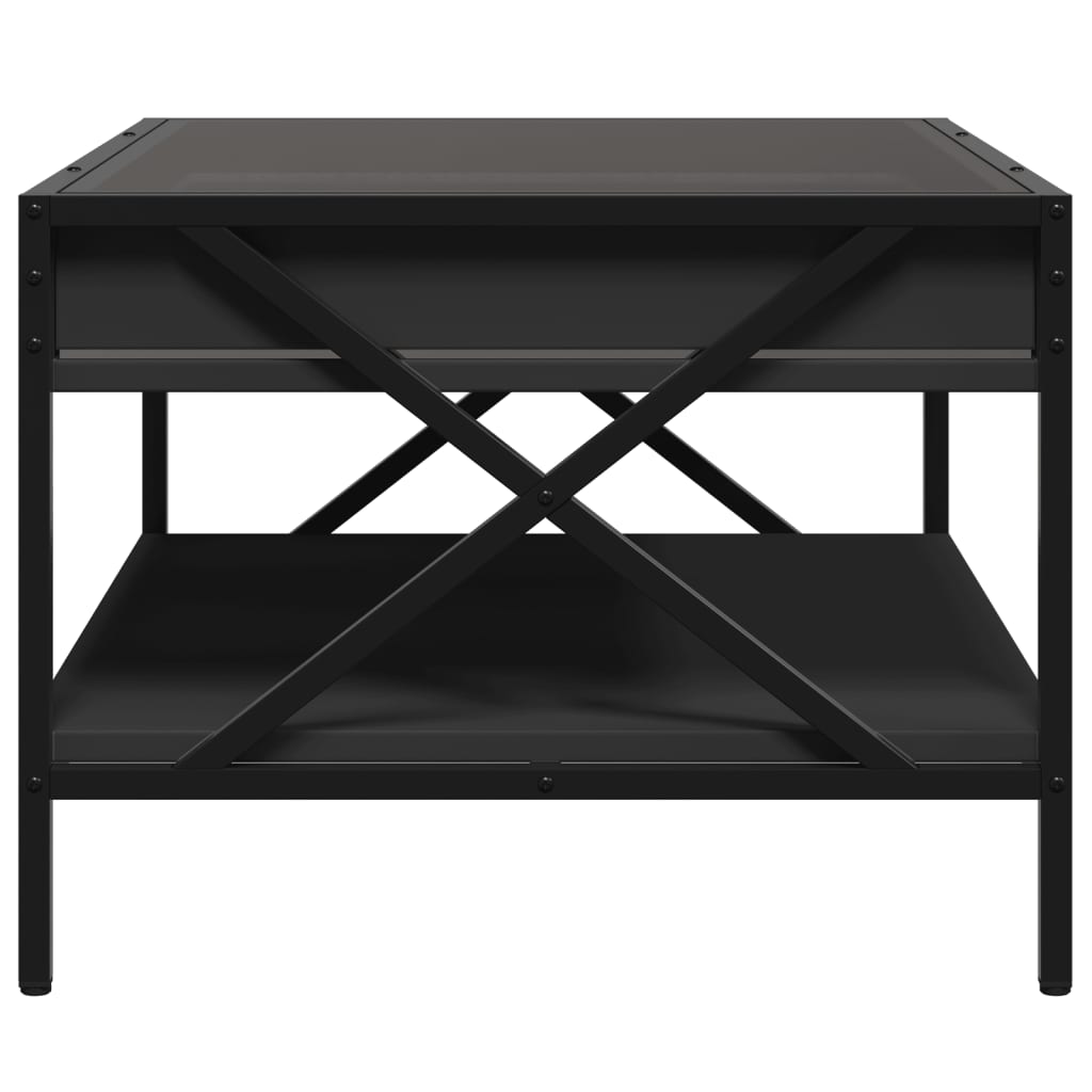 vidaXL Mesa de centro con Infinity LED negro 70x50x38 cm