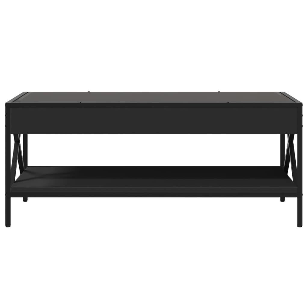 vidaXL Mesa de centro con Infinity LED negro 90x50x38 cm