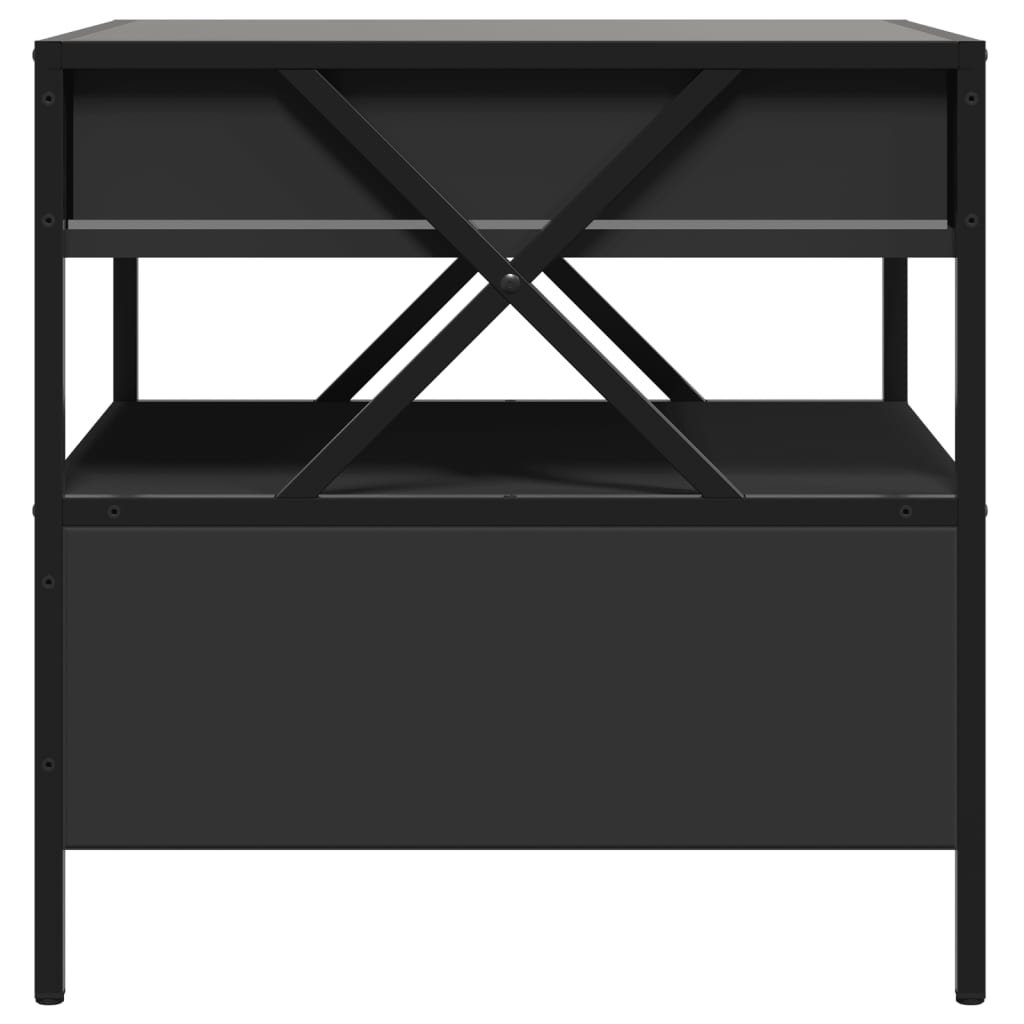 vidaXL Mesa de centro con Infinity LED negro 50x50x51 cm