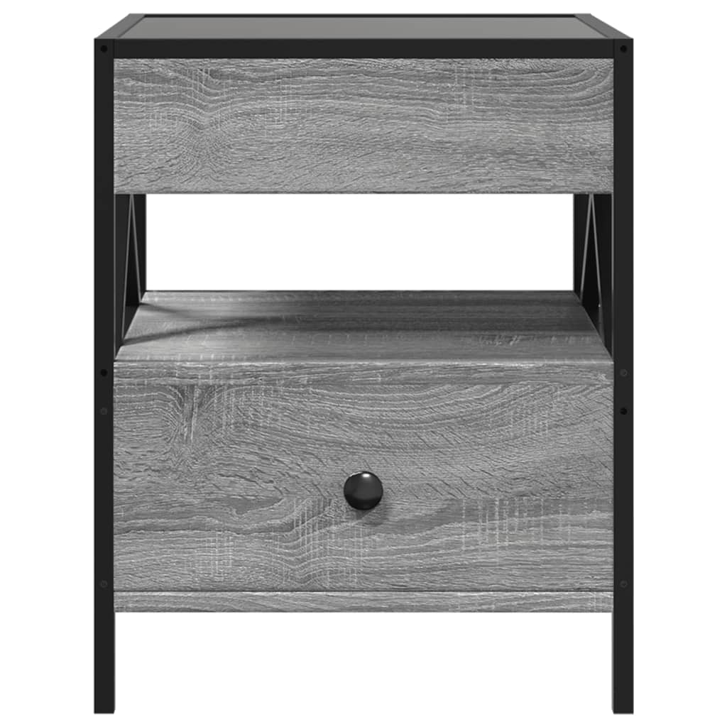 vidaXL Mesa de centro con Infinity LED gris Sonoma 40x40x51 cm