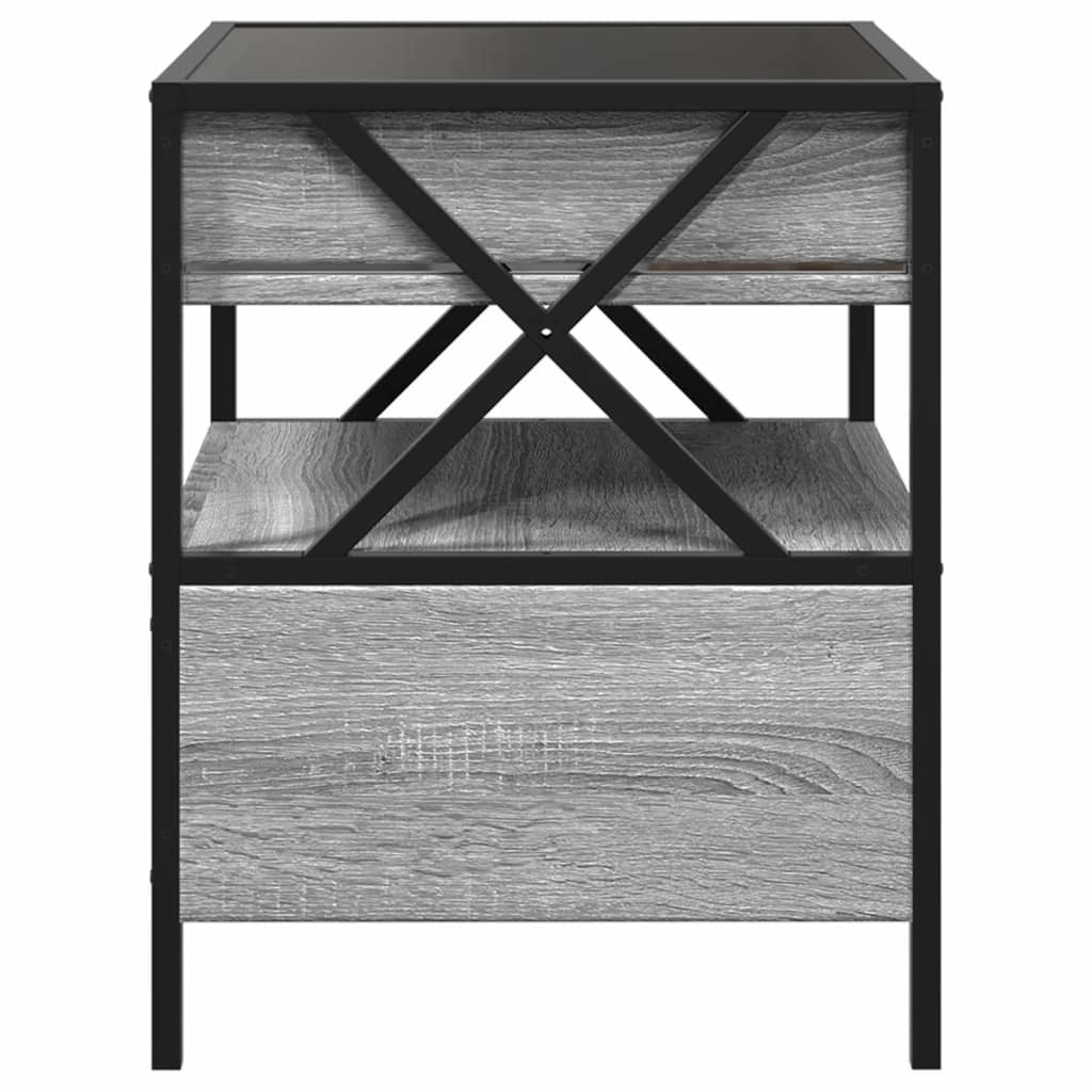 vidaXL Mesa de centro con Infinity LED gris Sonoma 40x40x51 cm